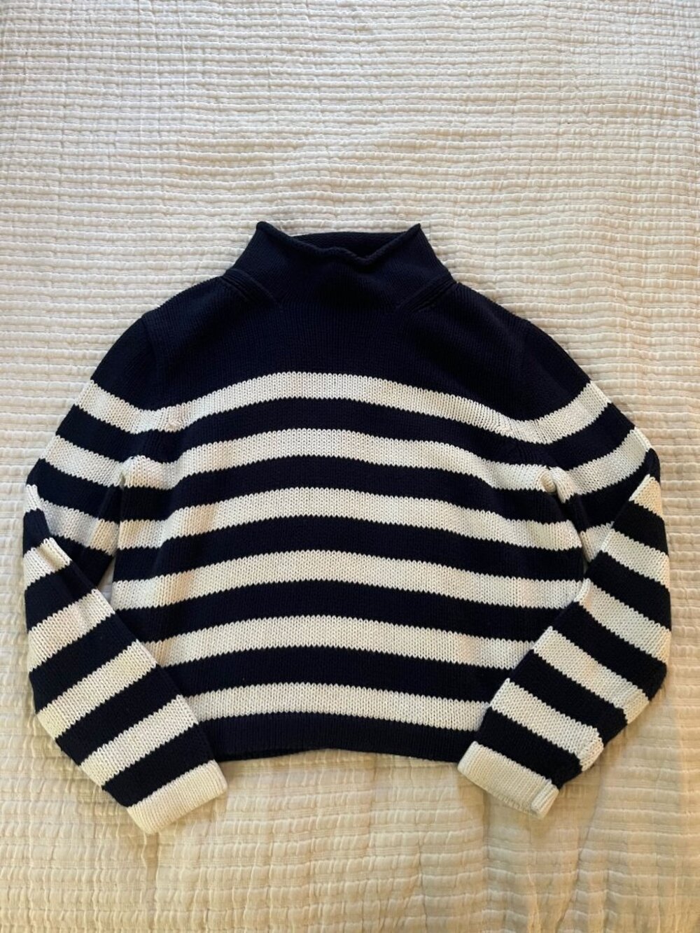 Vintage JCrew Striped Mock Neck Sweater - S